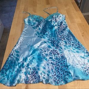 Victoria’s Secret Patterned Satin Slip Dress Sz Medium